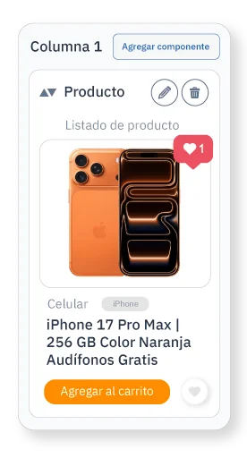 Bloque de listado de productos con imagen, categoría, precio y botón de agregar al carrito