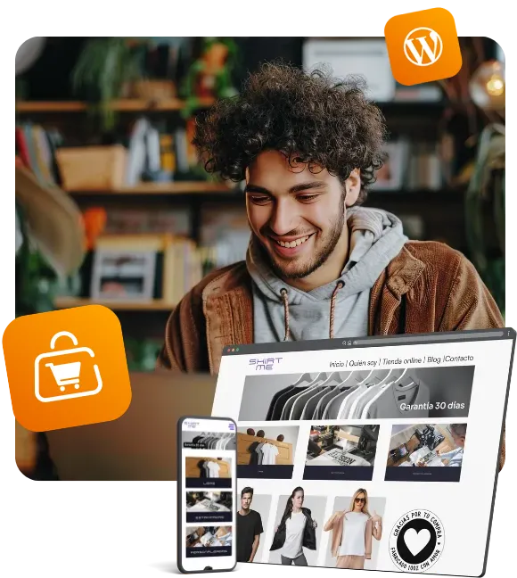 Emprendedor creando y personalizando su tienda en línea con TiendaMaker