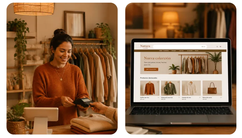 Punto de venta físico y tienda en línea con el inventario sincronizado