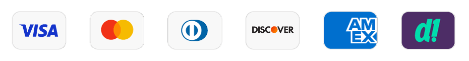 Aceptamos Visa, Mastercard, Diners Club, Discover, American Express y Deuna
